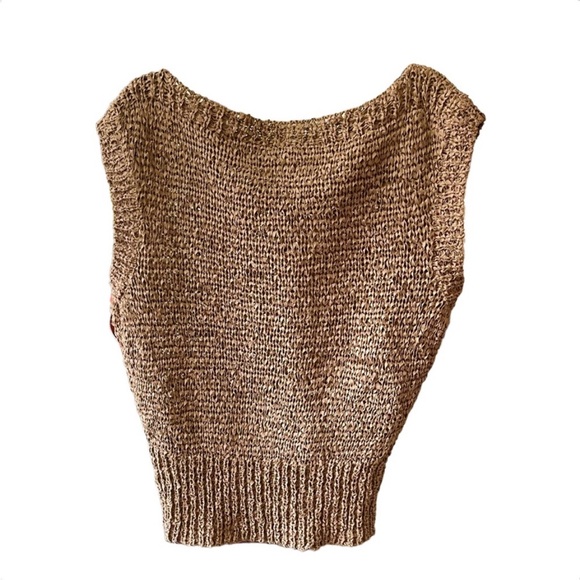 Brochu Walker Cei Sueded Ribbon Crochet Sweater Top Size Medium - Picture 7 of 12